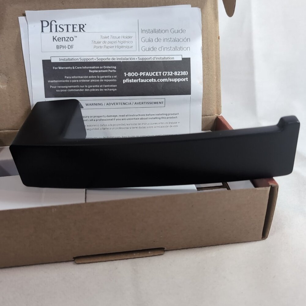 Pfister Kenzo Toilet Tissue Holder Matte Black BPH-DF Metal Paper BPH-DF1B NEW